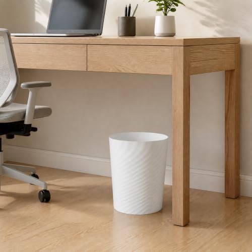 White plastic bathroom wastebasket 1.3 gallon — photo 5