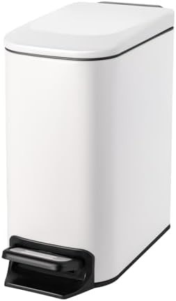 Cesun small white step pedal slim trash can