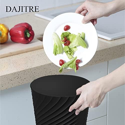 Slim black bathroom wastebasket bin — photo 4
