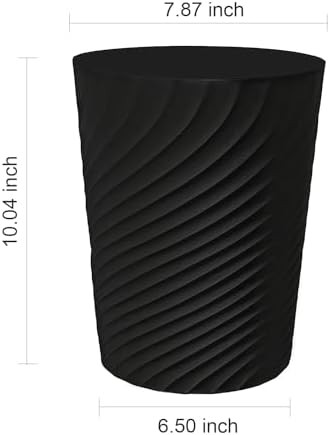 Slim black bathroom wastebasket bin — photo 5