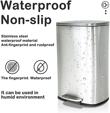 Stainless steel foot pedal garbage can — photo 5
