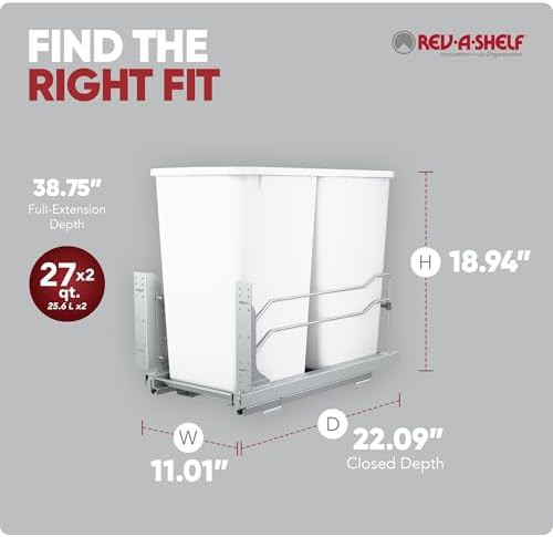 Slim Double Pullout Soft Close Bin — photo 3