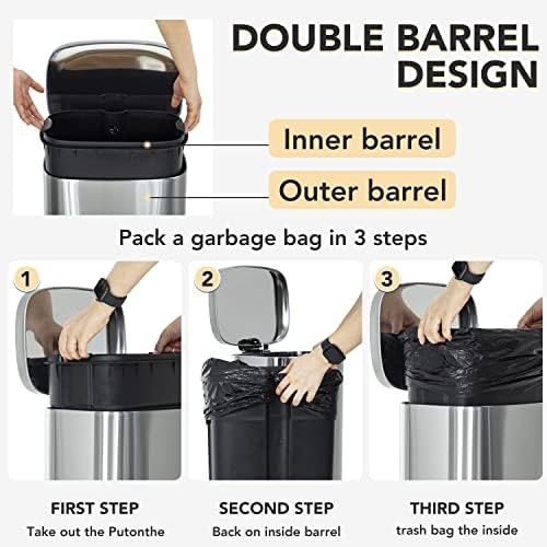 Fingerprint proof stainless steel 8 gallon bin — photo 4