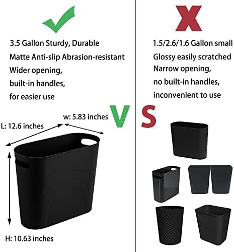 Black plastic narrow space garbage bin — photo 3