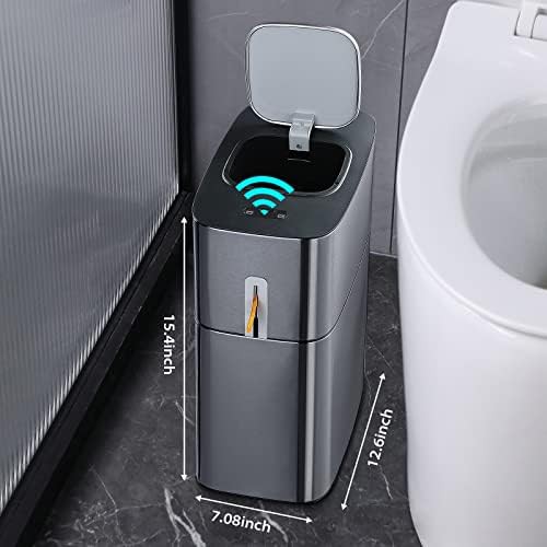 Narrow Metal Motion Sensor Privacy Bin — photo 5