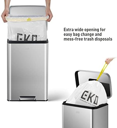 Madison matte stainless steel step trash bin — photo 4