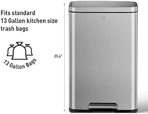 Madison matte stainless steel step trash bin — photo 5