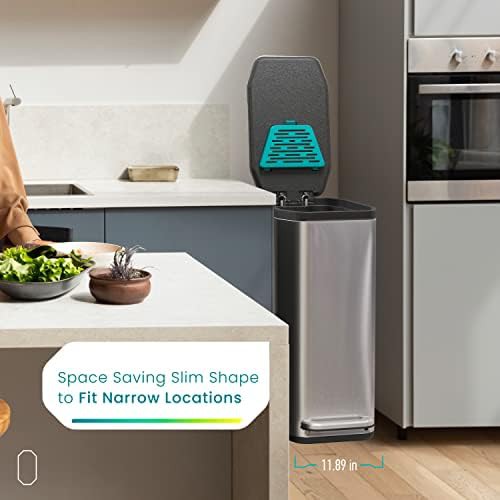 Slim kitchen step trash can 13 gallon — photo 4
