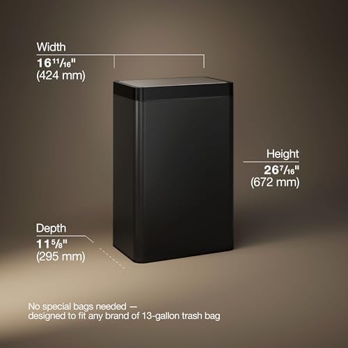 Kohler 13 gallon motion sensor black trash can — photo 3