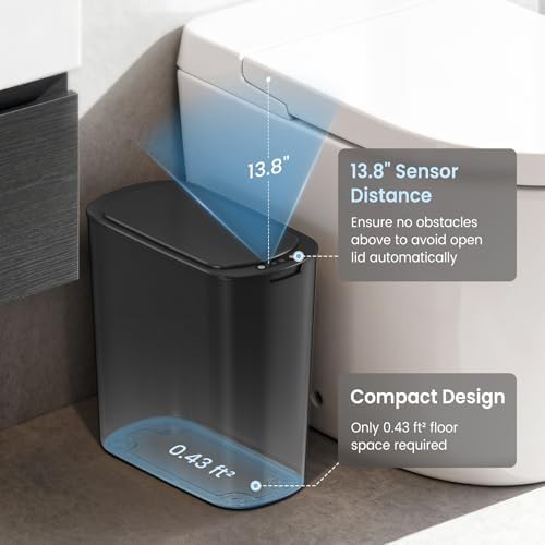 Cesun small black motion sensor slim trash can — photo 3