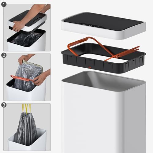 Large 15 gallon touchless motion sensor trash can — photo 4