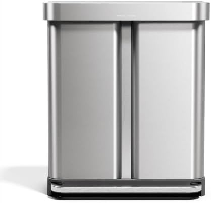 Dual compartment kitchen step recycler with plastic lid 58L