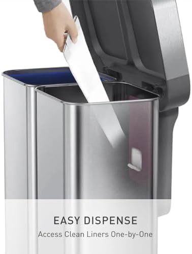 Dual compartment kitchen step recycler with plastic lid 58L — photo 5
