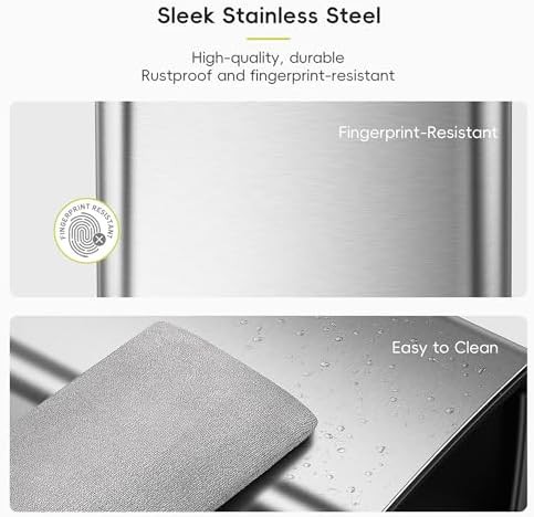 Open top stainless steel wastebasket two pack — photo 4