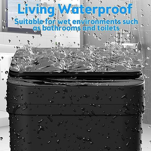 Black Touchless Smart Bathroom Trash Can — photo 5