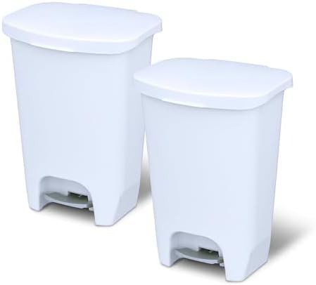 White plastic rectangular 13 gallon 2 pack