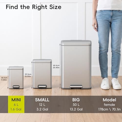 Madison brushed stainless small bathroom bin — photo 3