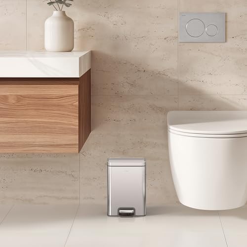 Madison brushed stainless small bathroom bin — photo 4