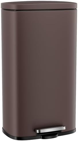 Brown Oval Step Stainless Steel Bin