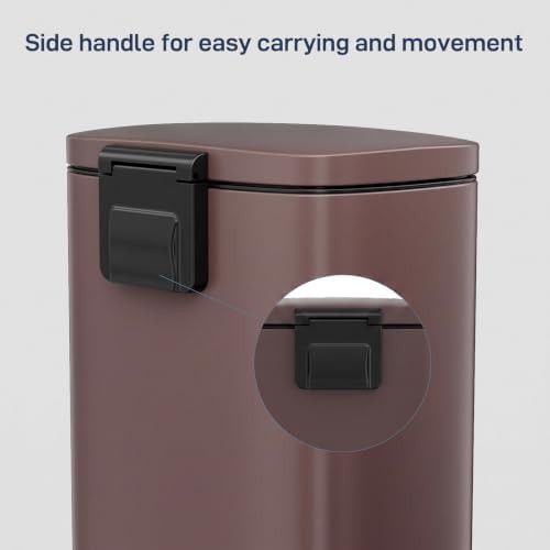 Brown Oval Step Stainless Steel Bin — photo 5