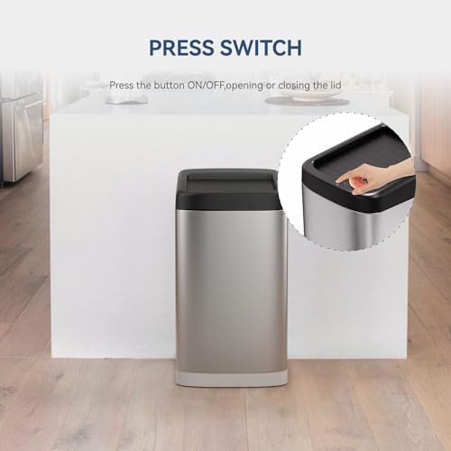 Black Stainless Steel Motion Sensor Bin — photo 4