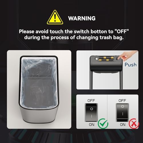 Black Stainless Steel Motion Sensor Bin — photo 5