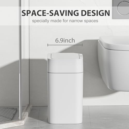 White waterproof motion sensor 3.5 gallon trash can — photo 5