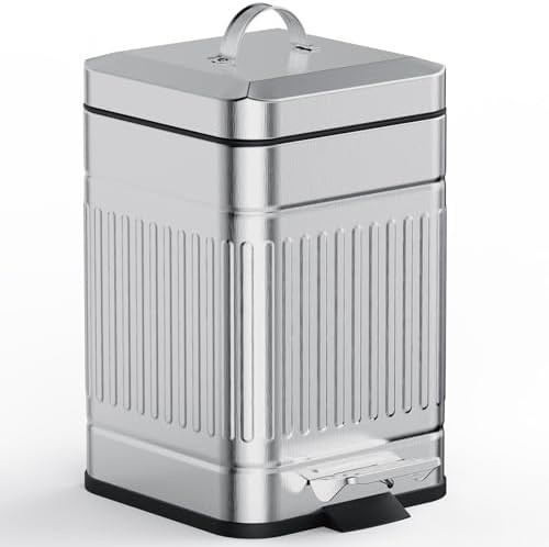 Retro metal rectangular step pedal waste bin