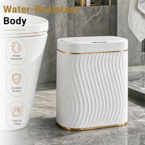 Narrow automatic touchless bathroom garbage can — photo 5