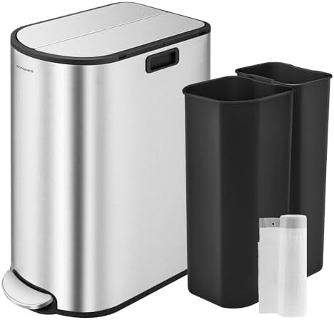 Dual kitchen swing lid 13 gallon trash can