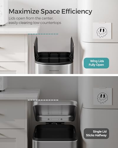Dual kitchen swing lid 13 gallon trash can — photo 3