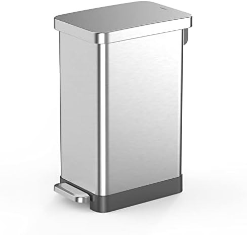 Heavy duty hands free slim trash can