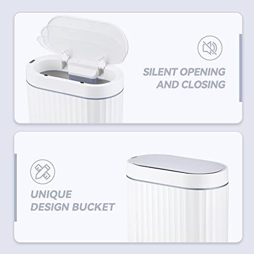 White and Grey Motion Sensor Bathroom Bin — photo 3