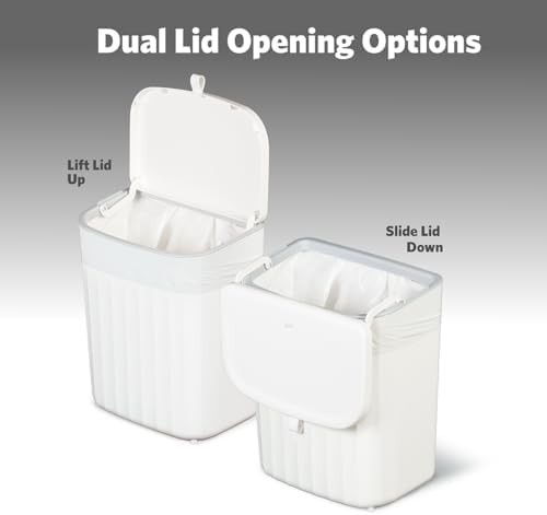 White dual lid 9 liter under counter bin — photo 3