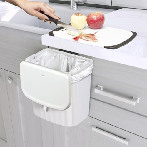 White dual lid 7 liter under counter bin — photo 5