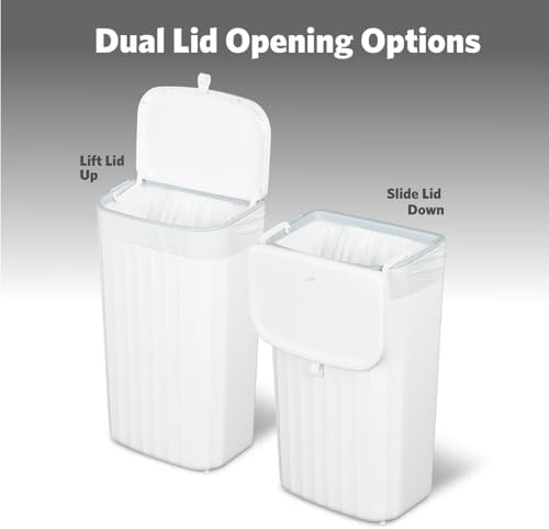 White dual lid 12 liter under counter bin — photo 3