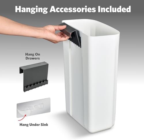 White dual lid 12 liter under counter bin — photo 4