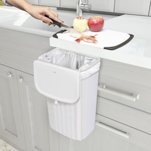 White dual lid 12 liter under counter bin — photo 5