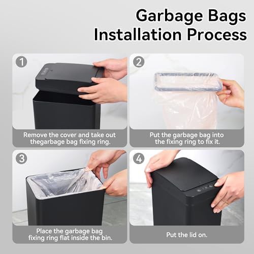 Black slim motion sensor 2.6 gallon trash can — photo 5