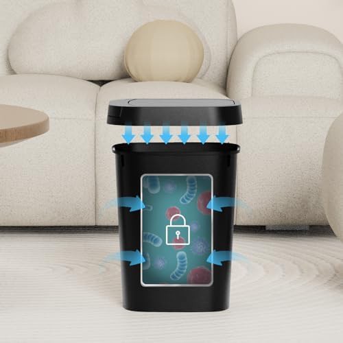 Matte black slim bathroom trash cans 3 pack — photo 5