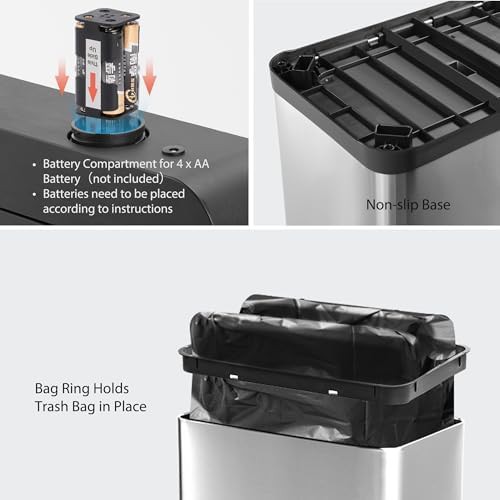 Silver Motion Sensor Stainless Steel Bin — photo 5