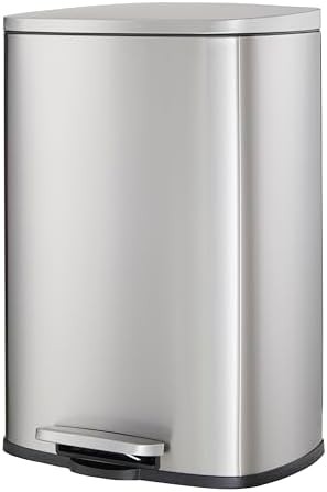 Stainless steel step pedal kitchen trash can — photo 3