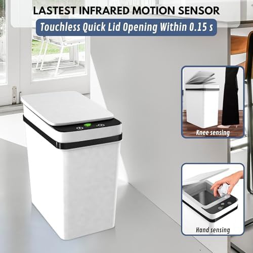 White Automatic Motion Sensor Waste Bin — photo 3
