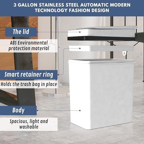 White Automatic Motion Sensor Waste Bin — photo 5