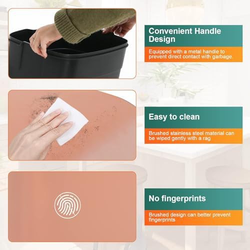 Fingerprint proof stainless 50L pedal bin — photo 4