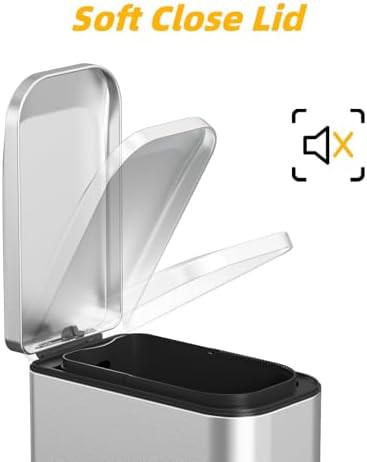 Silver 4 gallon rectangular step trash can — photo 3