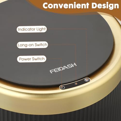 Gold and black automatic bathroom trash can — photo 3