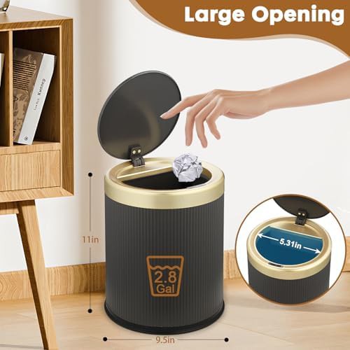 Gold and black automatic bathroom trash can — photo 5