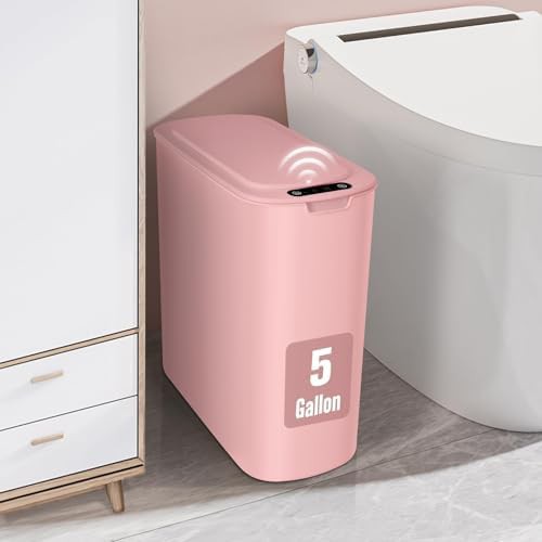 Cesun pink touchless 8 gallon bathroom trash can