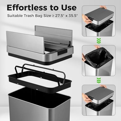 Motion sensor stainless steel wing lid bin — photo 4